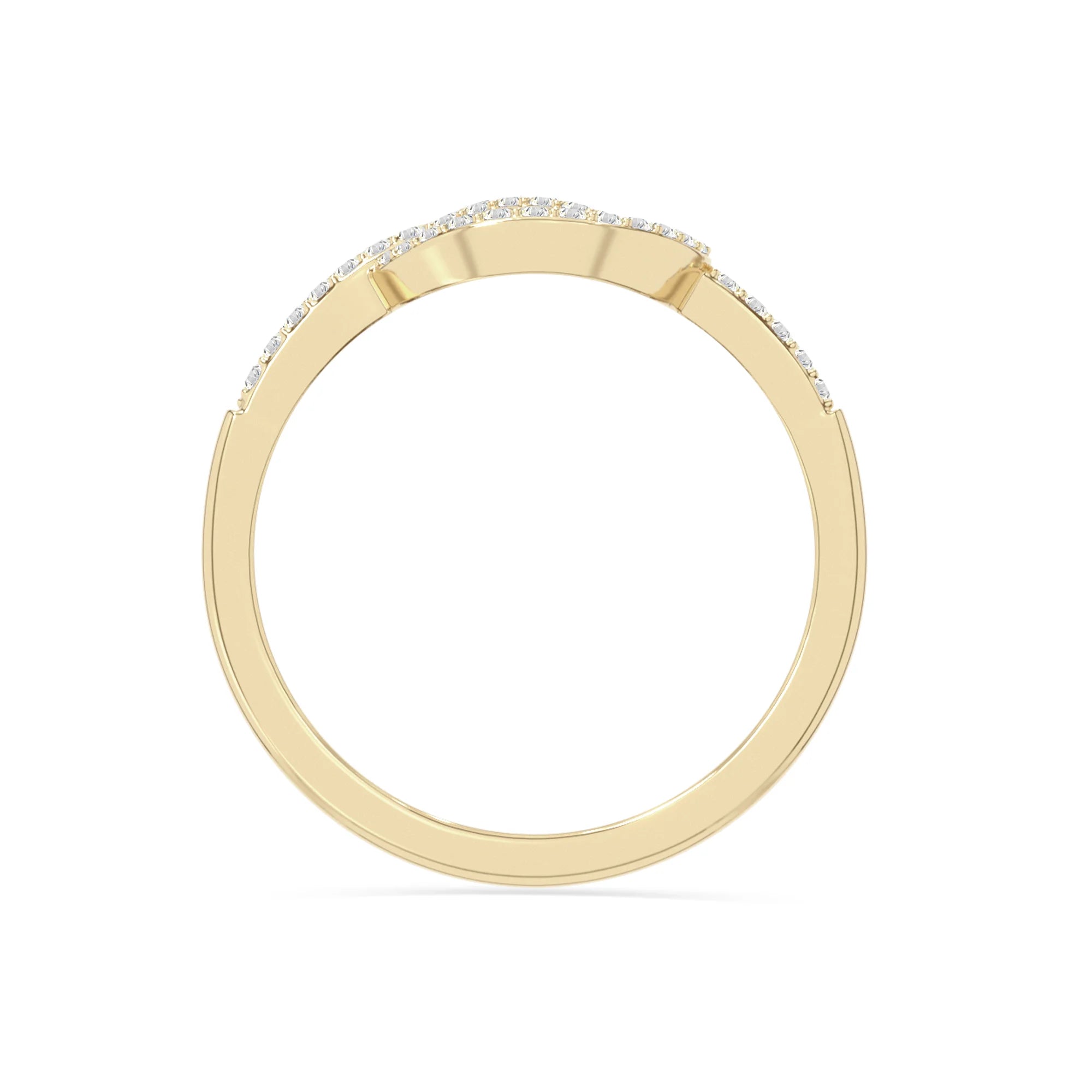 natural moissanite infinity knot promise rings in yellow gold vermeil