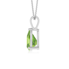 lab grown peridot trillion shape solitaire v-bale pendant necklace