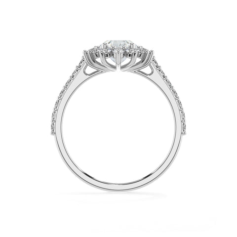 lab-grown moissanite oval half eterity halo solitaire engagement ring