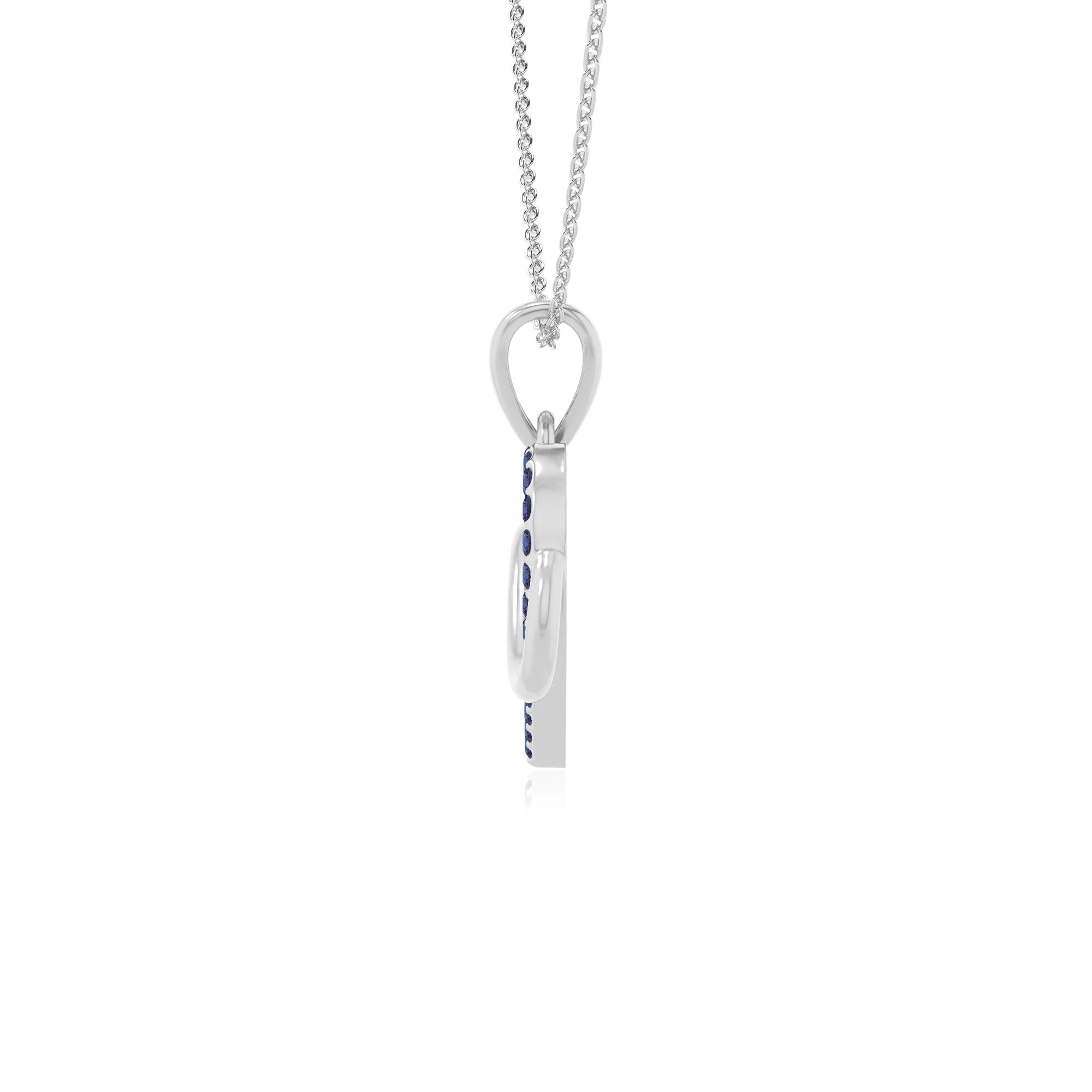 natural blue-sapphire infinity heart necklaces in sterling silver 