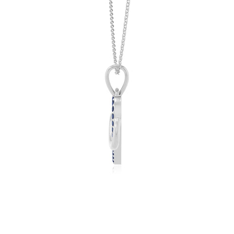 natural blue-sapphire infinity heart necklaces in sterling silver 