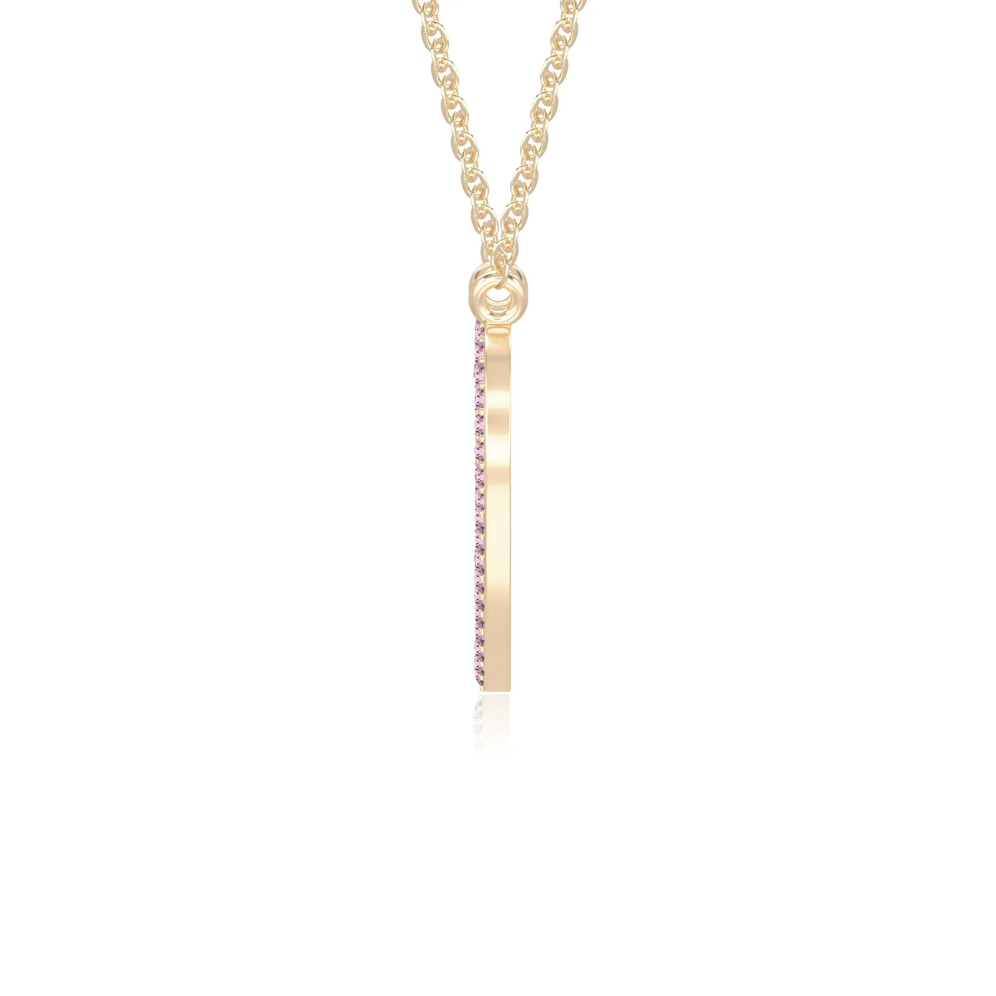 natural pink-tourmaline heart necklaces in yellow gold vermeil 