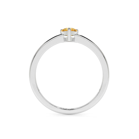 citrine pear cut stackable prong-set ring