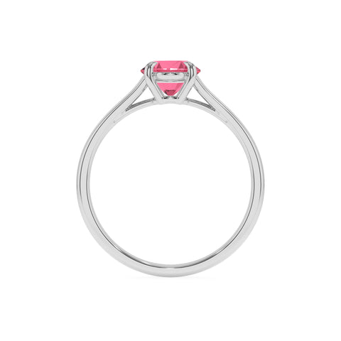 lab grown pink tourmaline oval solitaire engagement ring