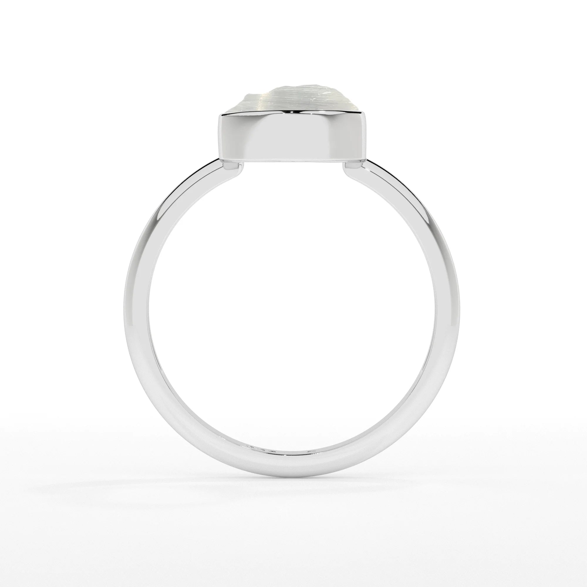 selenite rough shape stackable bezel-set ring