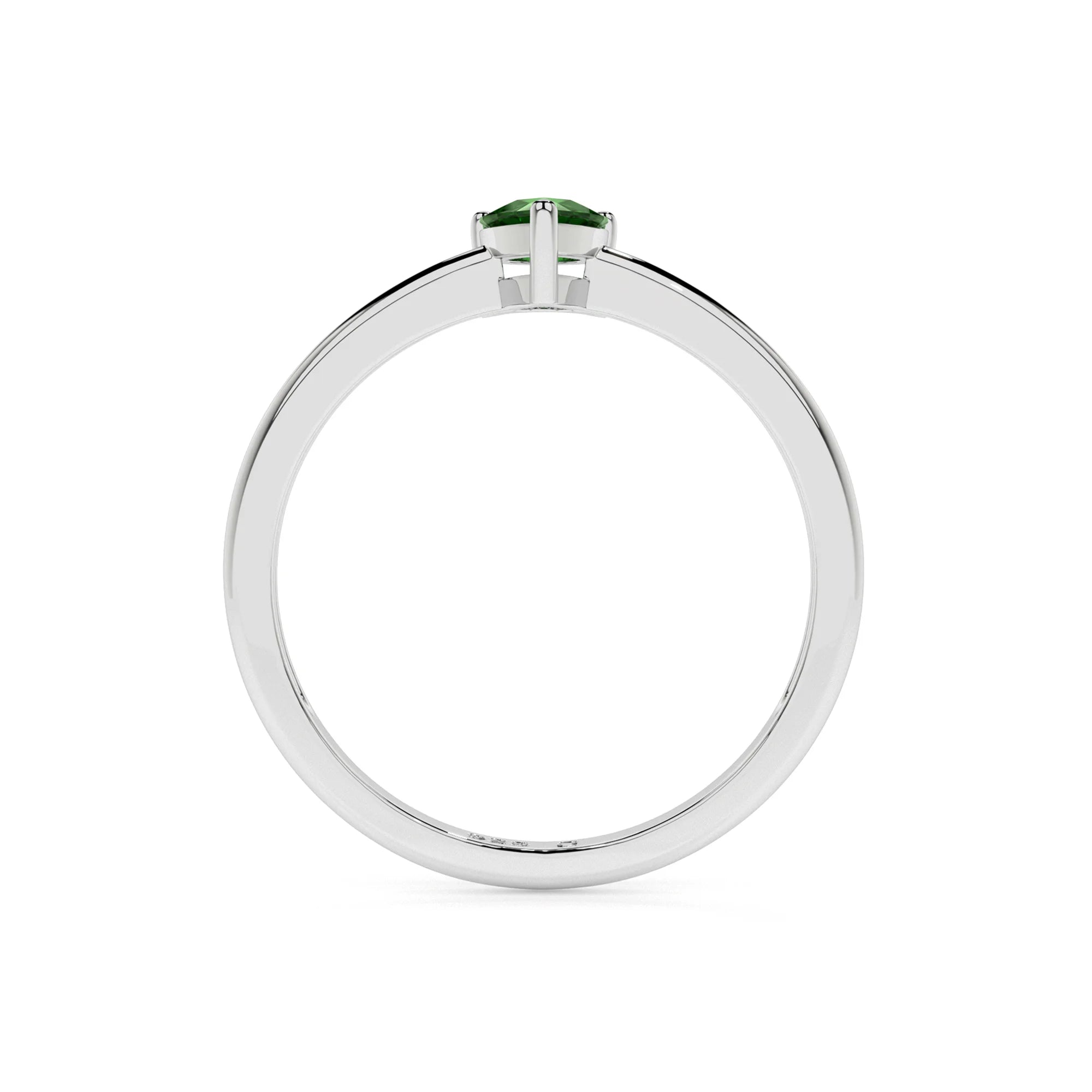 chrome diopside pear cut stackable prong-set ring
