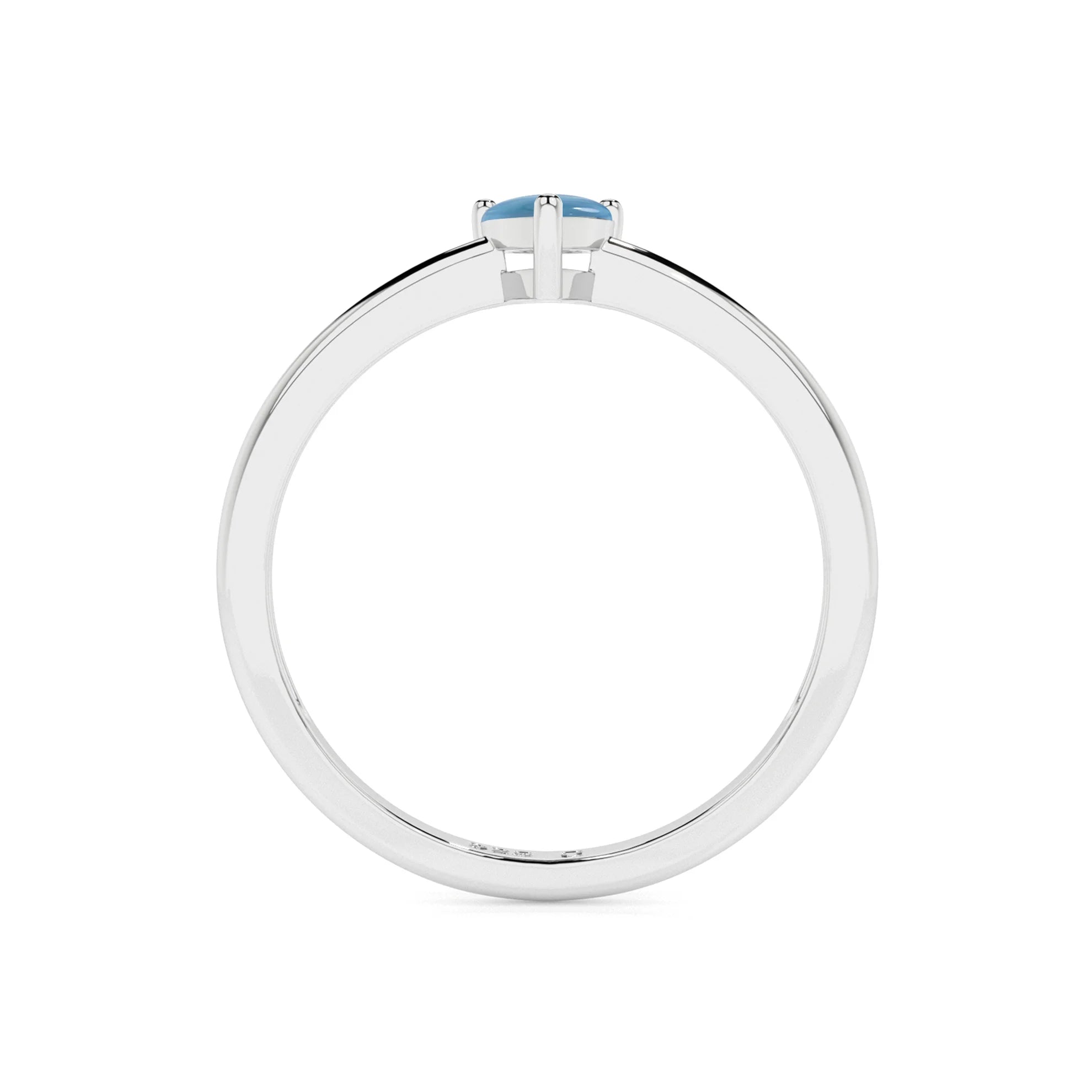 larimar pear cab stackable prong-set ring