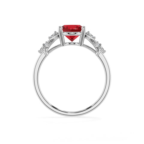 lab-grown ruby oval criss cross solitaire engagement ring