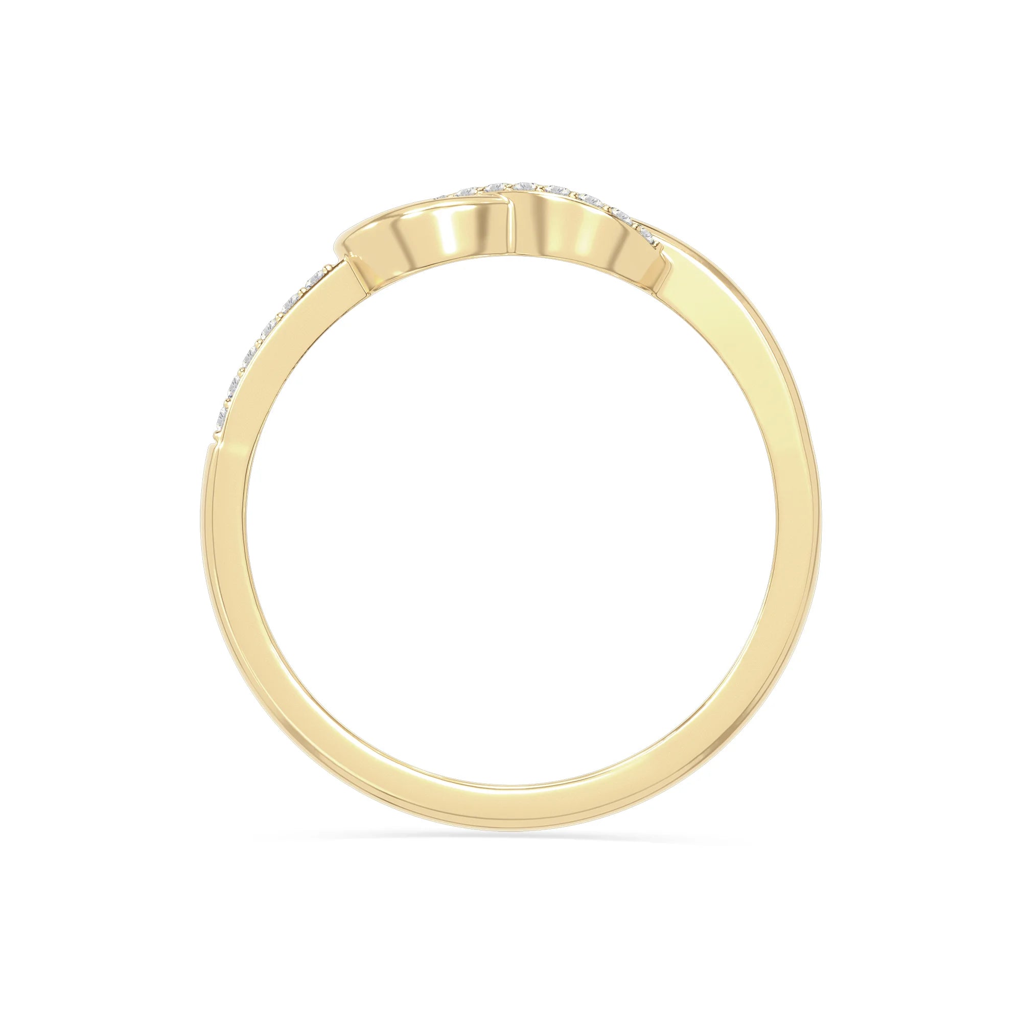 natural moissanite infinity knot promise rings in yellow gold vermeil