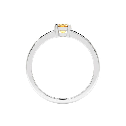 citrine round cut stackable prong-set ring