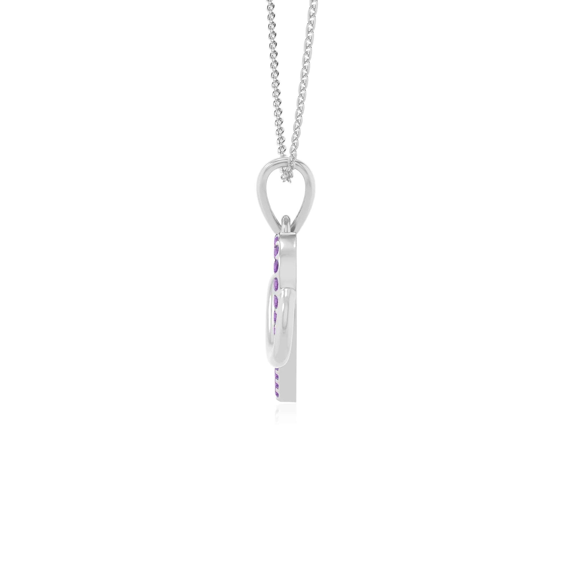 natural amethyst infinity heart necklaces in sterling silver 