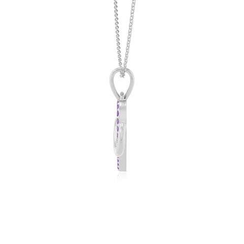 natural amethyst infinity heart necklaces in sterling silver 