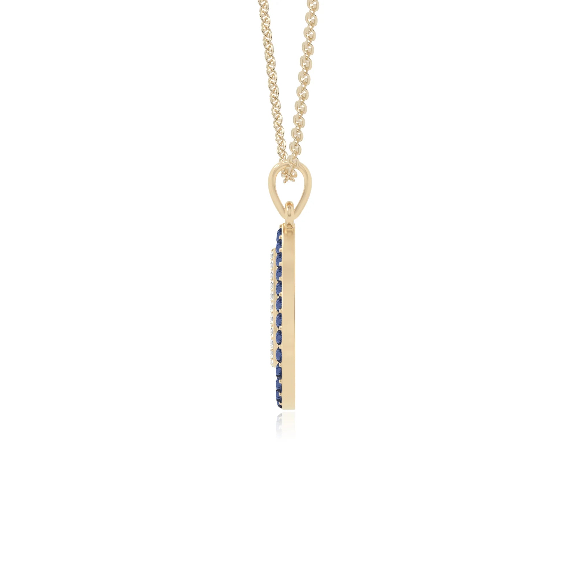 natural blue-sapphire infinity love knot necklaces in yellow gold vermeil 