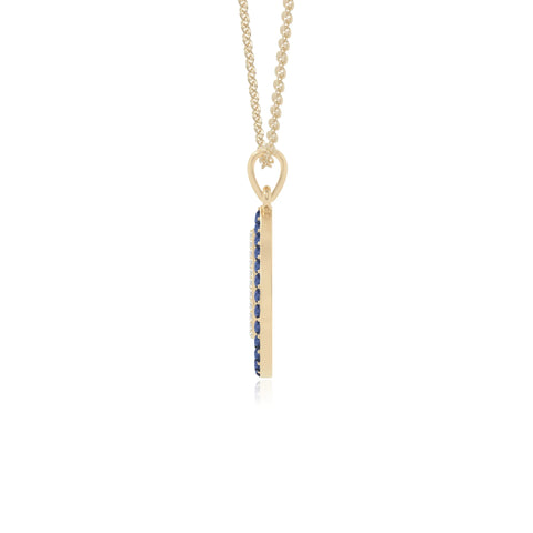 natural blue-sapphire infinity love knot necklaces in yellow gold vermeil 