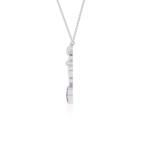 natural amethyst mother child heart necklaces in sterling silver 
