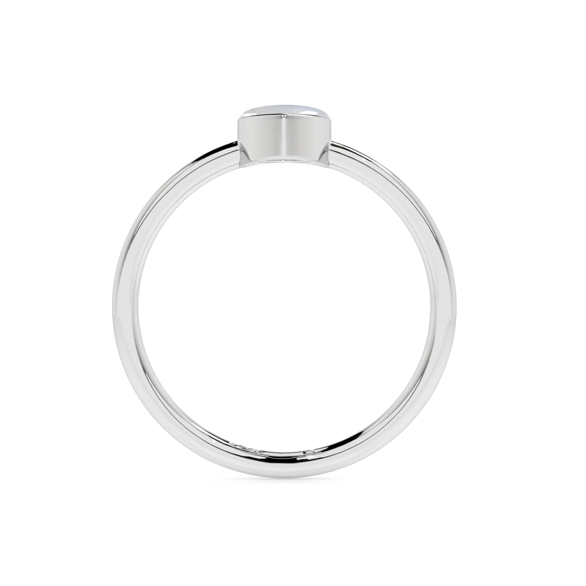 rainbow moonstone pear cab stackable bezel-set ring