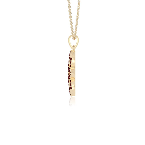 natural garnet flower necklaces in yellow gold vermeil 