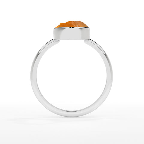 citrine rough shape stackable bezel-set ring