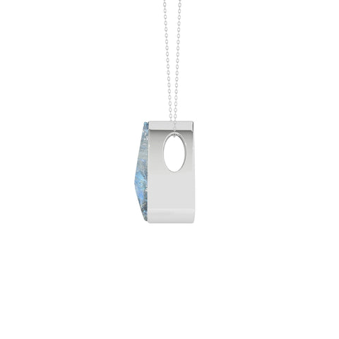 natural rainbow-moonstone trillion shape pendant necklace