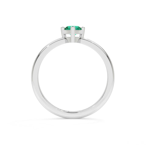 emerald pear cut solitaire prong-set ring