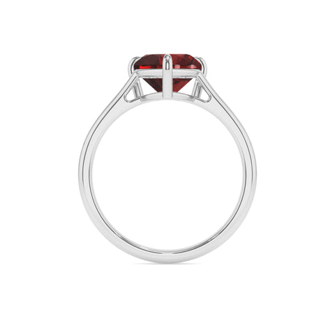 natural garnet heart solitaire engagement ring