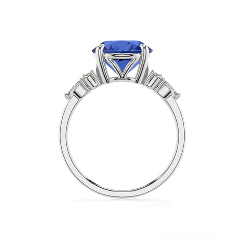 lab-grown blue-sapphire round solitaire engagement ring