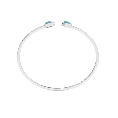 natural aquamarine rough shape twister bracelet