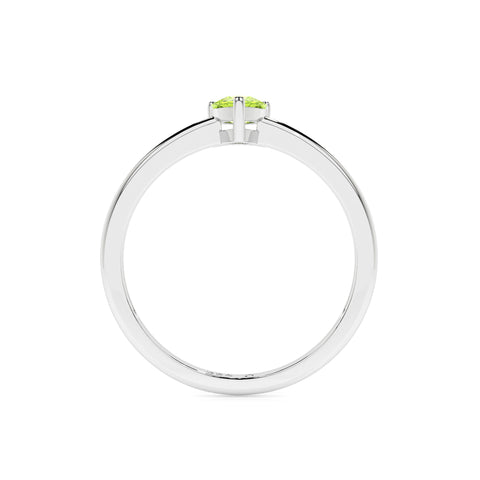 peridot pear cut stackable prong-set ring