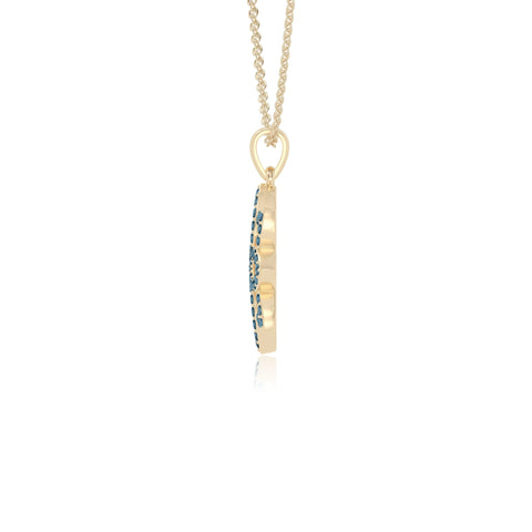 natural london-blue-topaz flower necklaces in yellow gold vermeil 