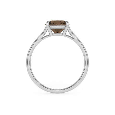 natural smoky quartz pear solitaire engagement ring