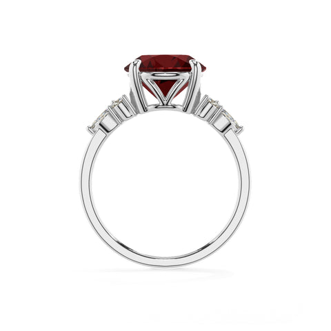 natural garnet round solitaire engagement ring