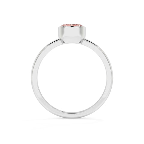 morganite round cut stackable bezel-set ring