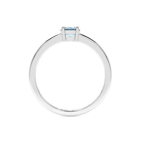 sky blue topaz round cut stackable prong-set ring