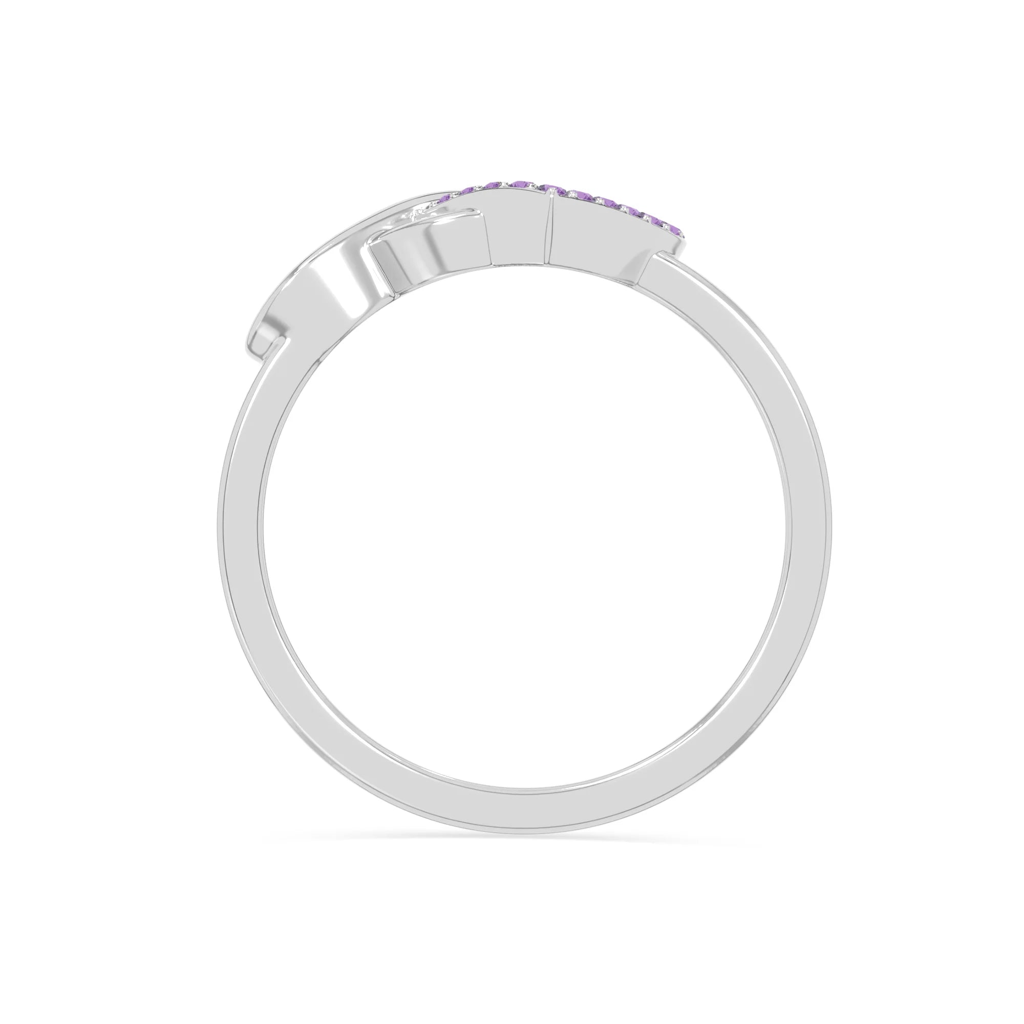 natural amethyst infinity heart promise rings in sterling silver 