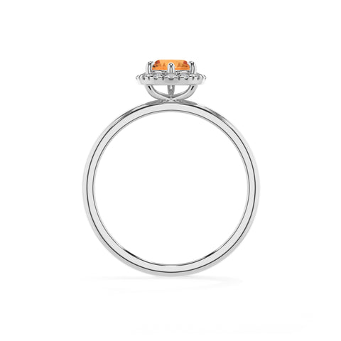 lab-grown citrine pear halo solitaire engagement ring