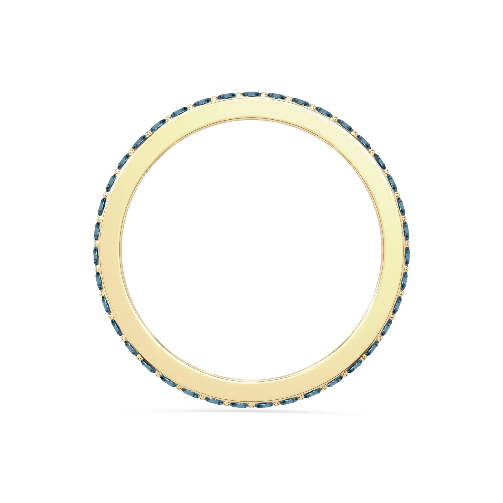 natural london blue topaz eternity band rings in yellow gold vermeil