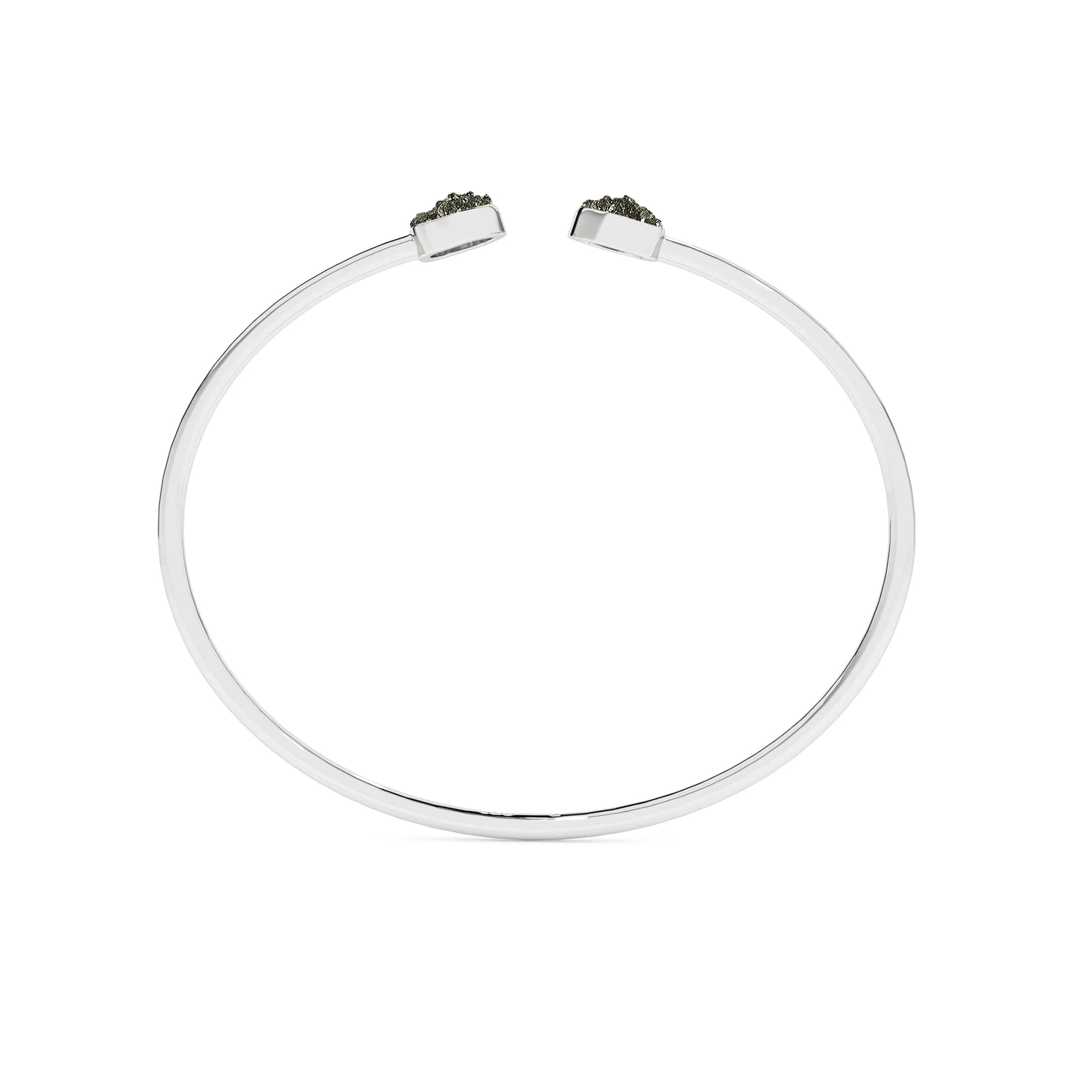 natural pyrite rough shape twister bracelet