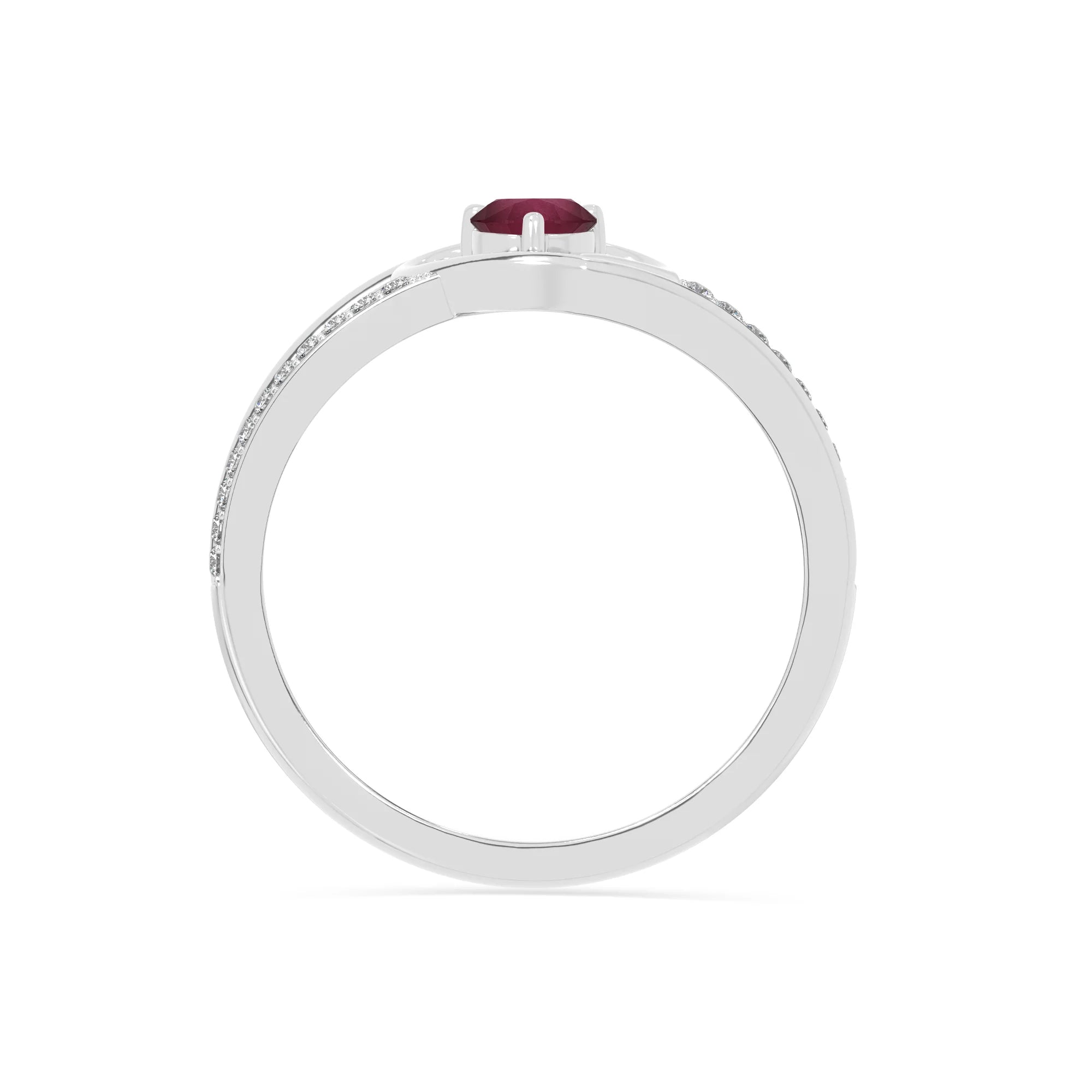natural ruby heart promise rings in sterling silver 