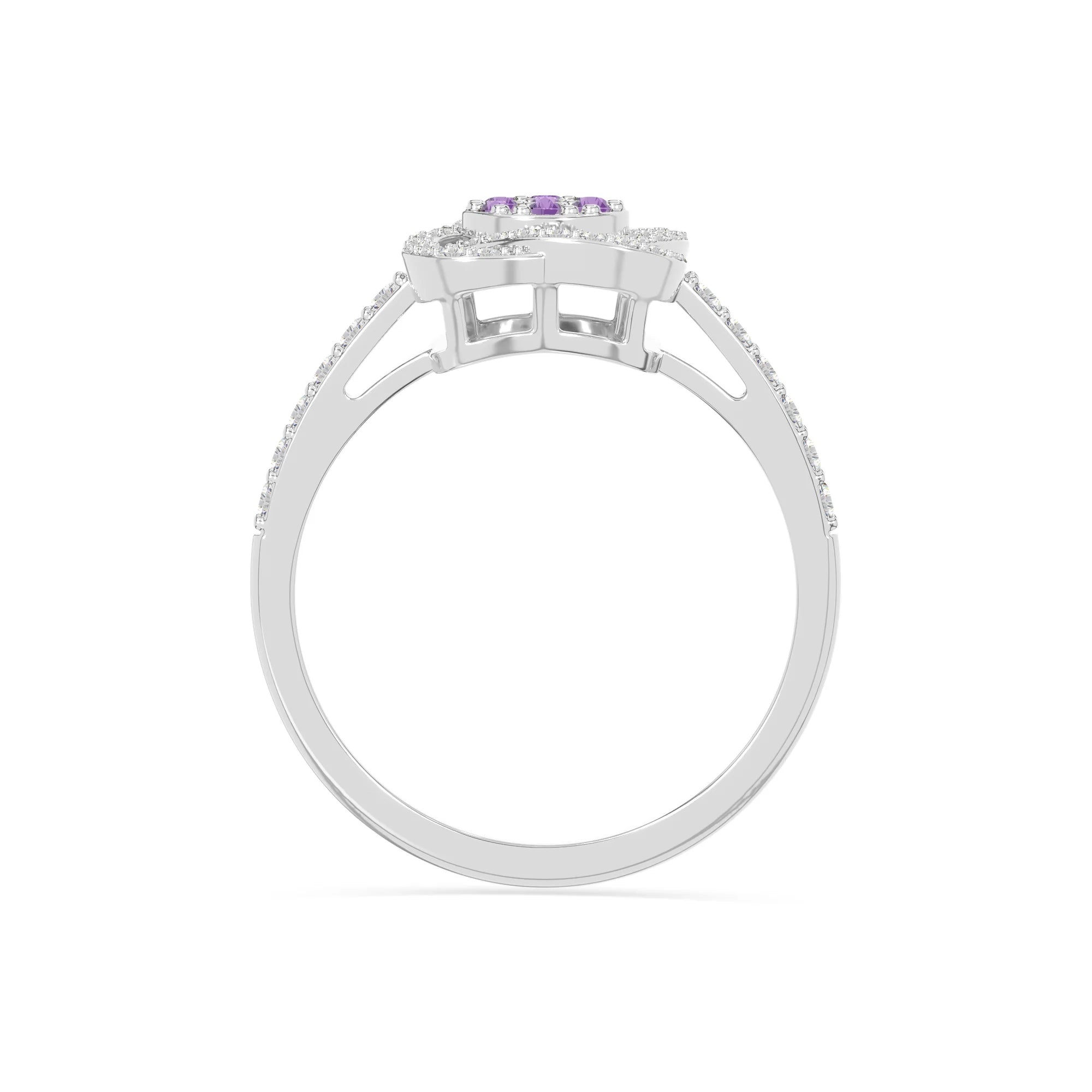 natural amethyst infinity promise rings in sterling silver 