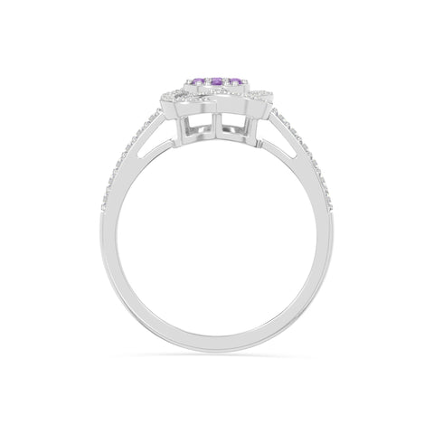 natural amethyst infinity promise rings in sterling silver 