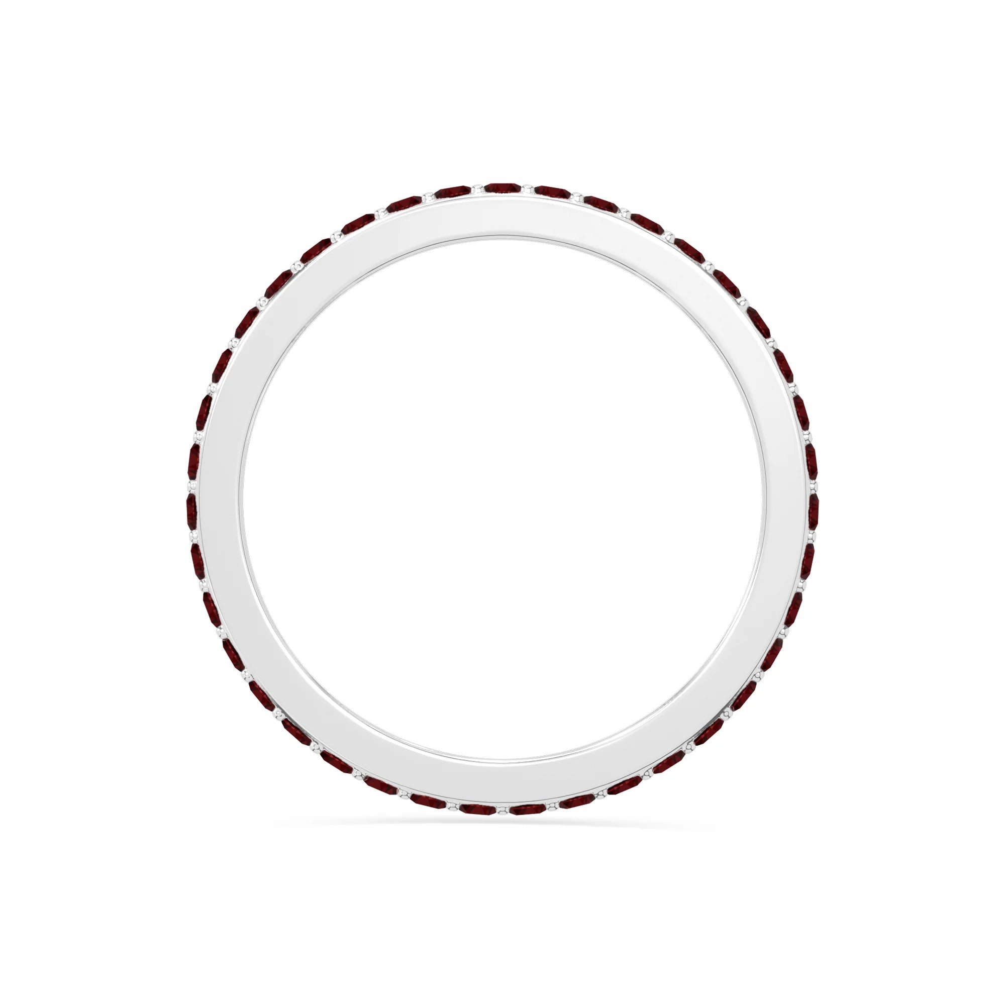 natural garnet eternity band rings in sterling silver 