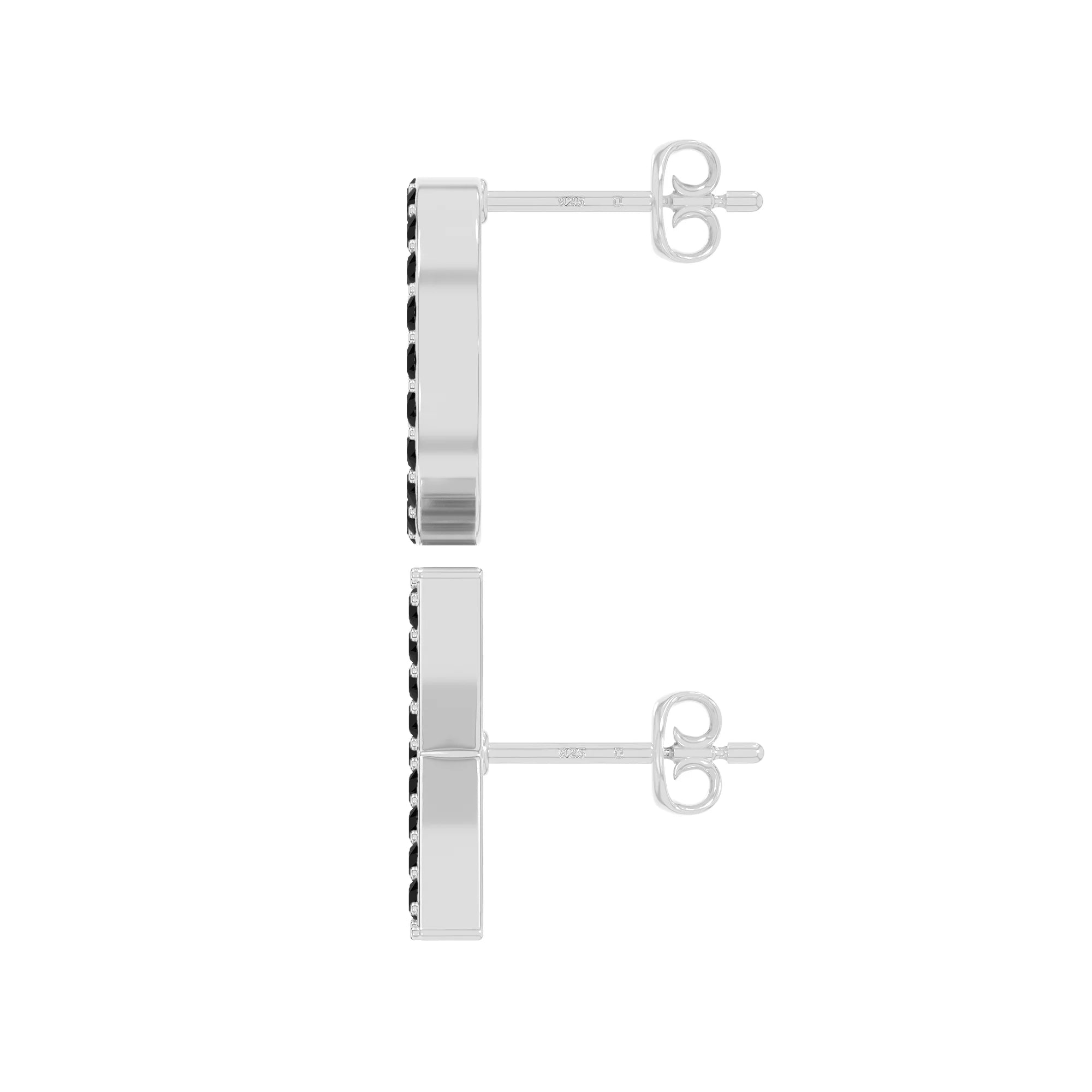 natural black-onyx xo stud earrings in sterling silver 