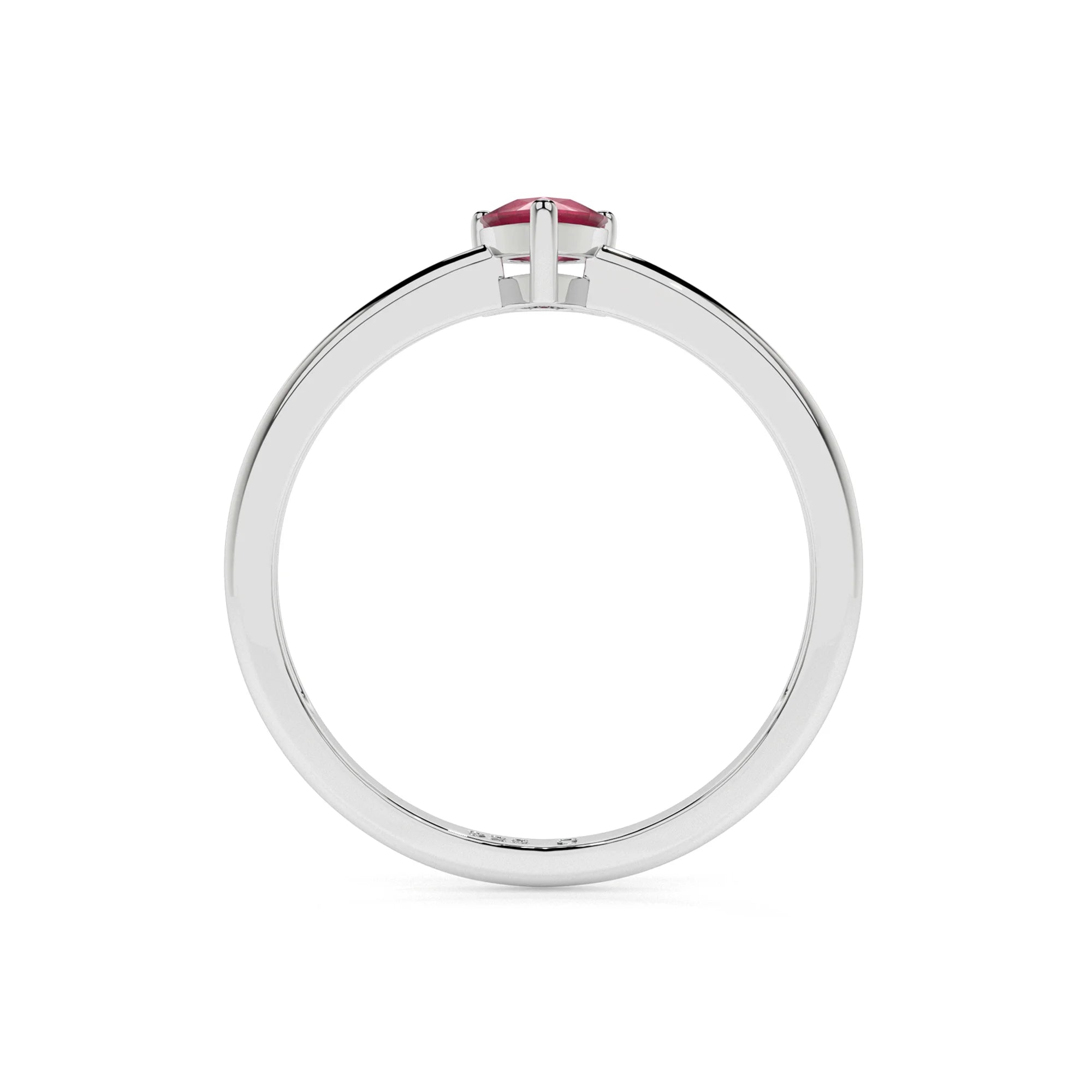 ruby pear cut stackable prong-set ring