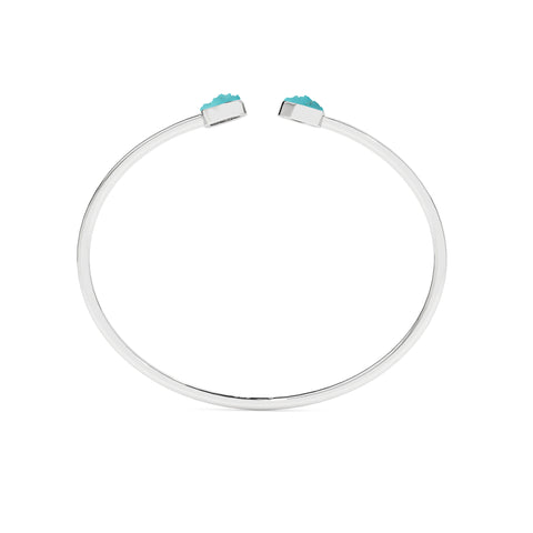 natural turquoise rough shape twister bracelet