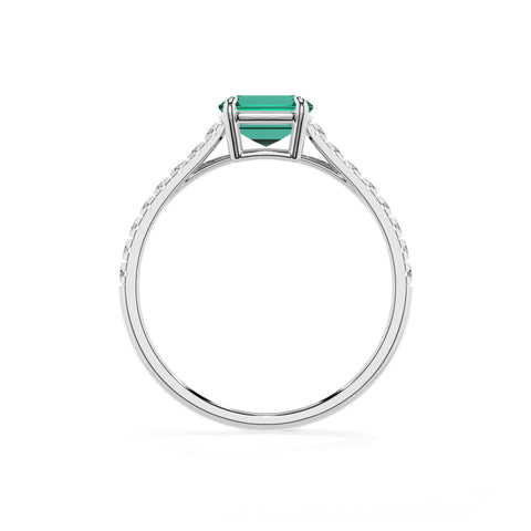 lab-grown emerald emerald half eterity solitaire engagement ring