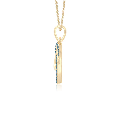 natural london-blue-topaz heart in heart necklaces in yellow gold vermeil 