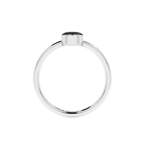 black onyx oval cab stackable bezel-set ring