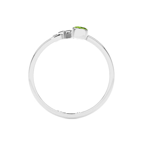 virgo zodiac ring with natural peridot