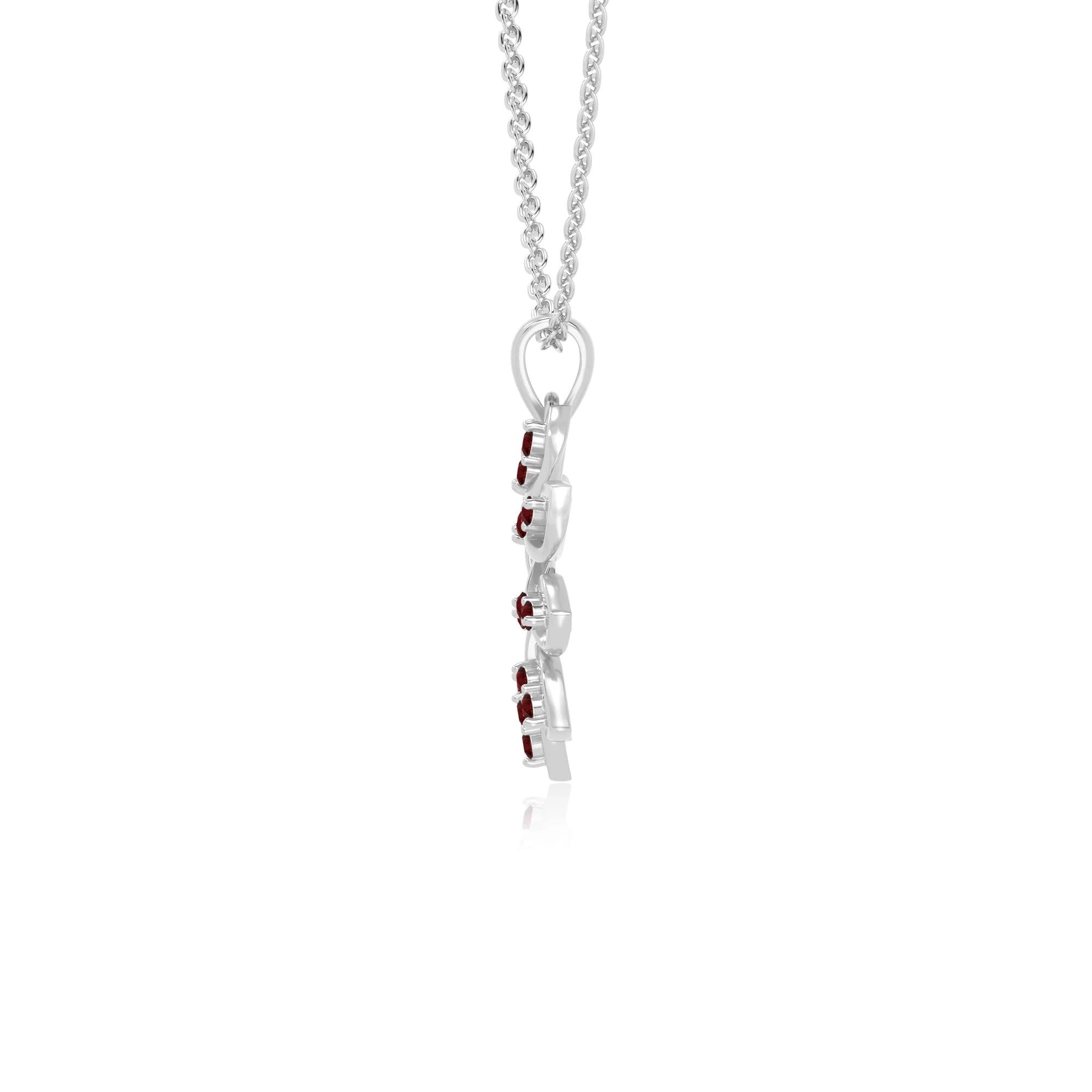 natural garnet flower necklaces in sterling silver 