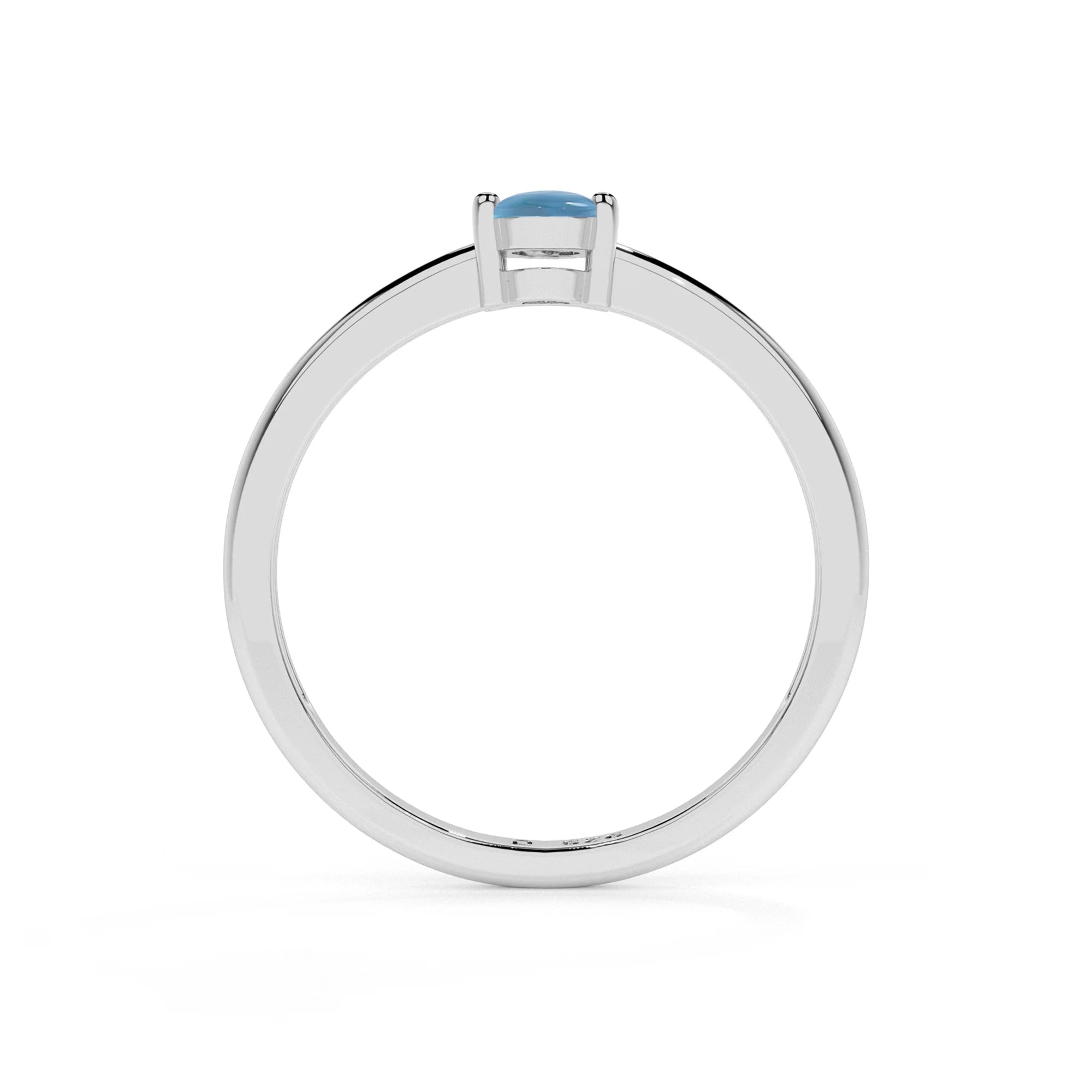 larimar oval cab stackable prong-set ring